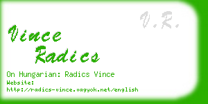 vince radics business card